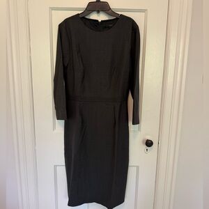 j crew tie front pleated dress J.Crew NWT Black Tie-front Pleated Dress, Ruffled Cuffs, Size 24 - PLUS Sized